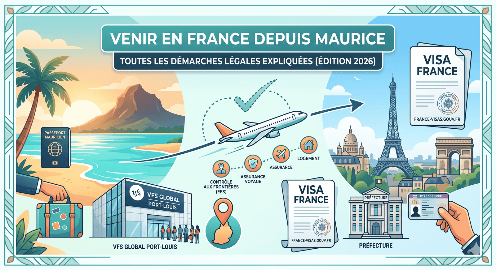 Venir en France depuis Maurice : toutes les démarches légales expliquées